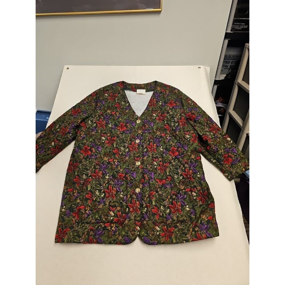 Holiday Custom Fashion By Nita Womens ‎ Jacket Handmade Quilted 2XL See Pics